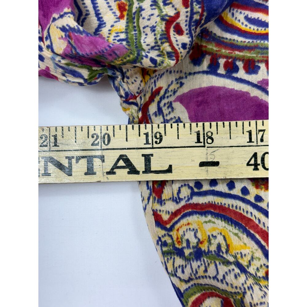 NWT Lauren Ralph Lauren M paisley blouse 100% cotton bell sleeves.  - Picture 10 of 12